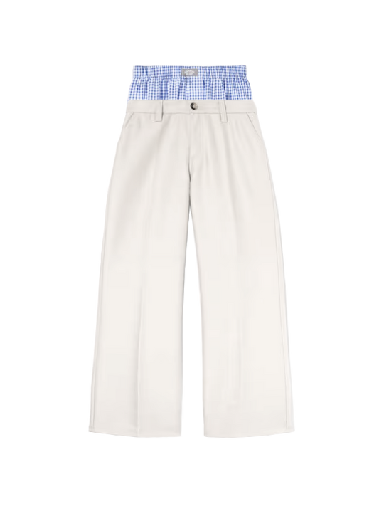 DOUBLE WAISTED LINEN - PANTS